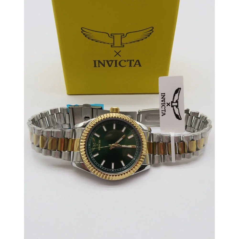 Invicta Specialty I Mens Watch 40mm Green Dial Two Tone Gold Steel 69012  New